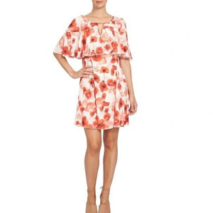 NWT CeCe Poppy Fields Floral Midi Dress 7027912